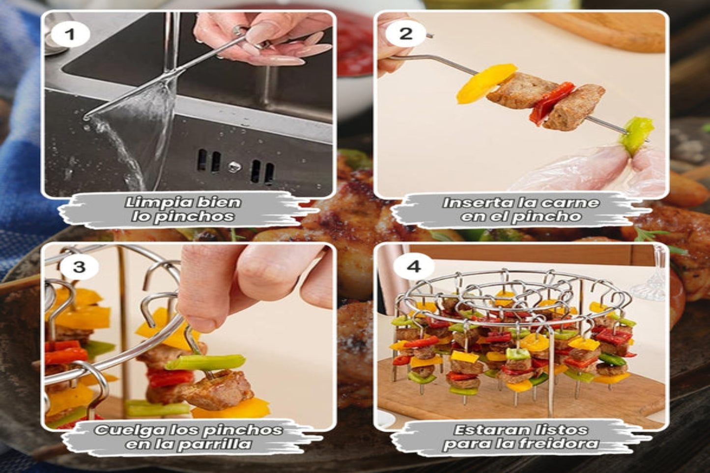 Parrilla de Brochetas + 4 BONUS digitales exclusivos