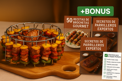 Parrilla de Brochetas + 4 BONUS digitales exclusivos